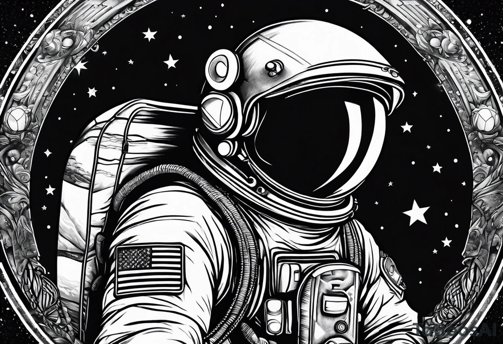 Astronaut mit skateboard tattoo idea