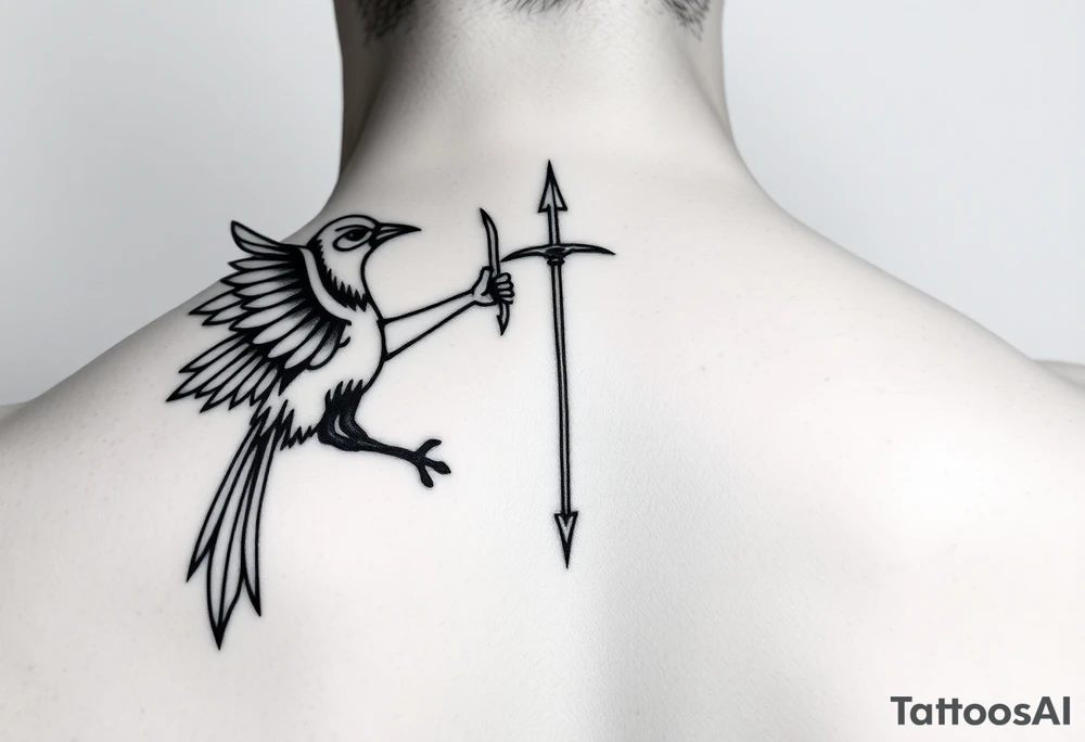 Sagittarius sign for both individuals as a couple names being Harley and Guy bird combined meaning Harley bird tattoo idea
