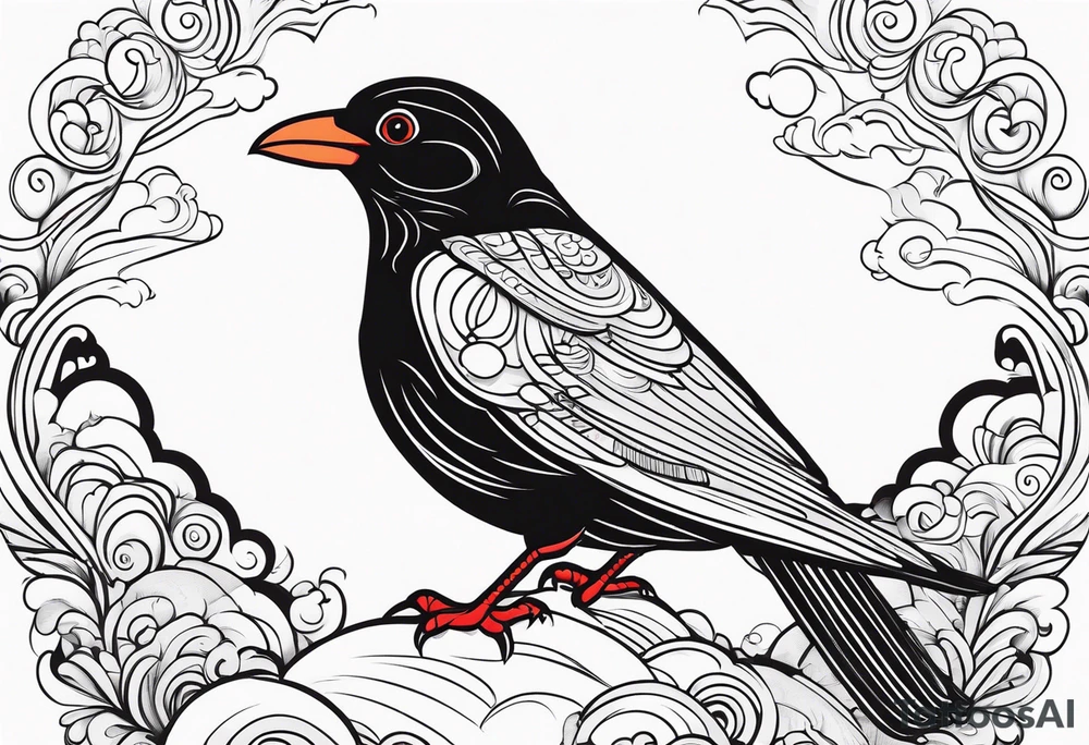 alpine chough tattoo idea