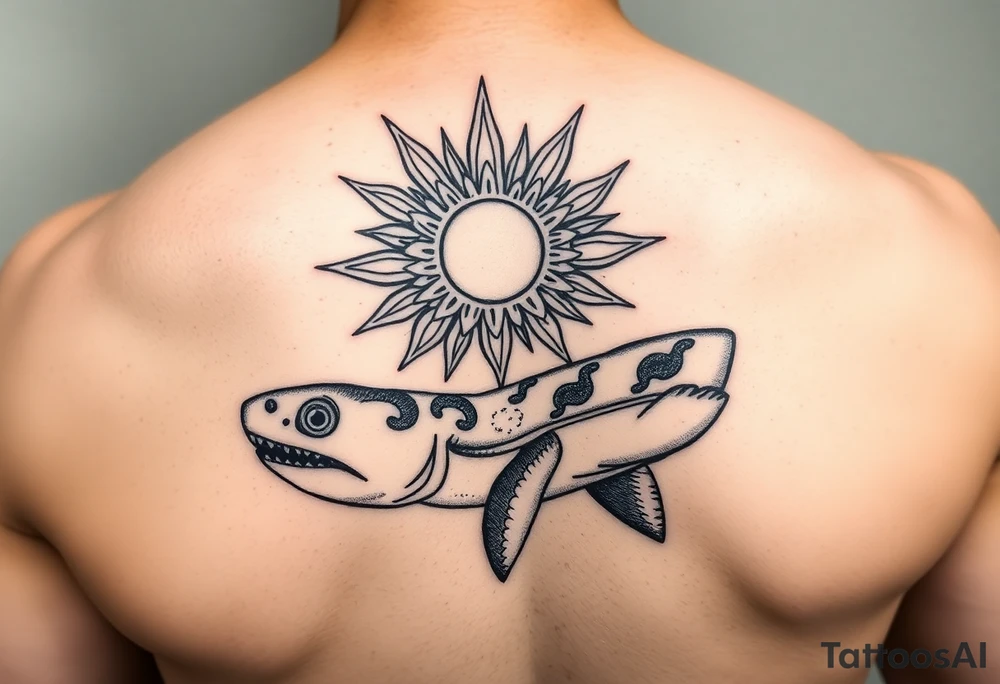 Polynesian sun turtle shark manta fish hook Geiger tattoo idea