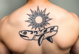 Polynesian sun turtle shark manta fish hook Geiger tattoo idea