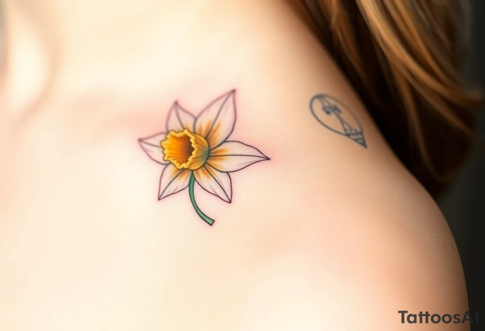 daffodil and the jonquil aquamarine stone tattoo idea