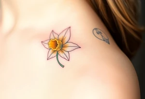 daffodil and the jonquil aquamarine stone tattoo idea