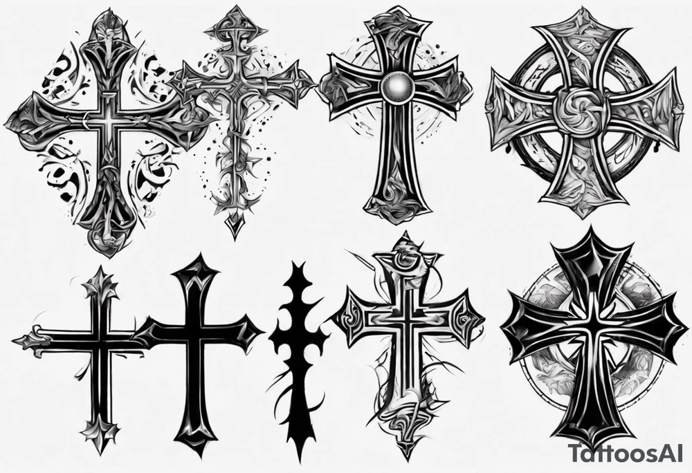 reverse cross tattoo idea