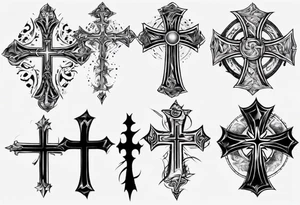 reverse cross tattoo idea