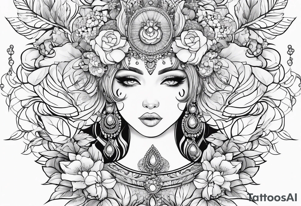 Girly fine line tattoo idea