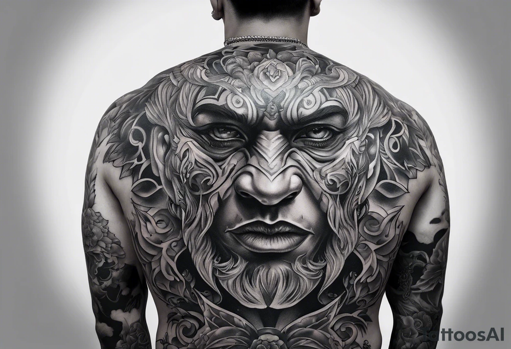 tattoo with demons for the back tattoo idea