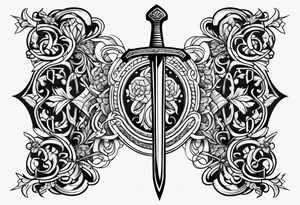 Georgian writing with sword tattoo idea