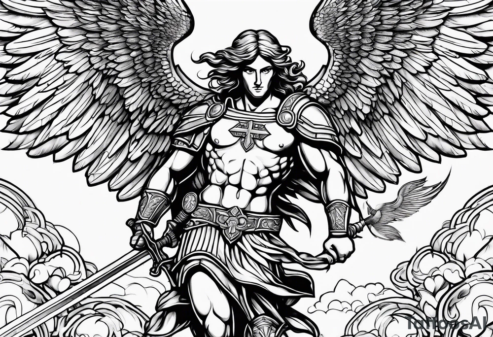 St Michael in action tattoo idea