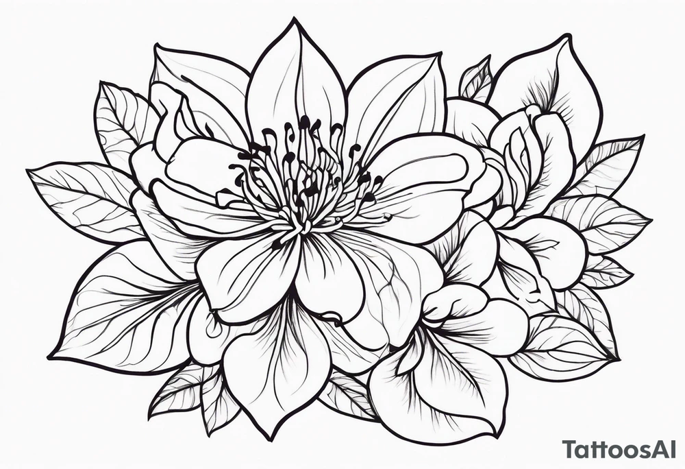 Minimalist Henna inspired azaleas tattoo idea