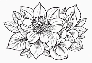 Minimalist Henna inspired azaleas tattoo idea