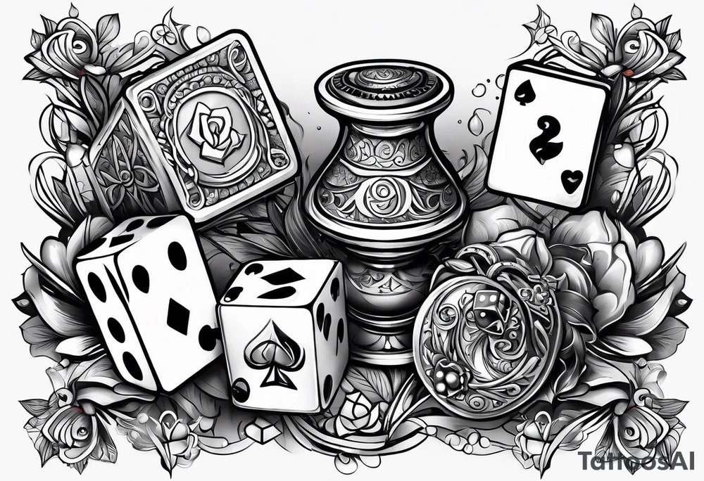 cards and dice tattoo idea