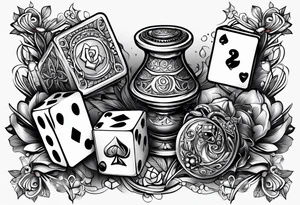 cards and dice tattoo idea