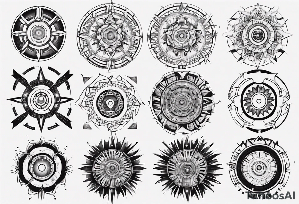 Cyberpunk mandala tattoo idea
