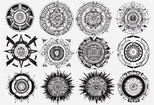 Cyberpunk mandala tattoo idea