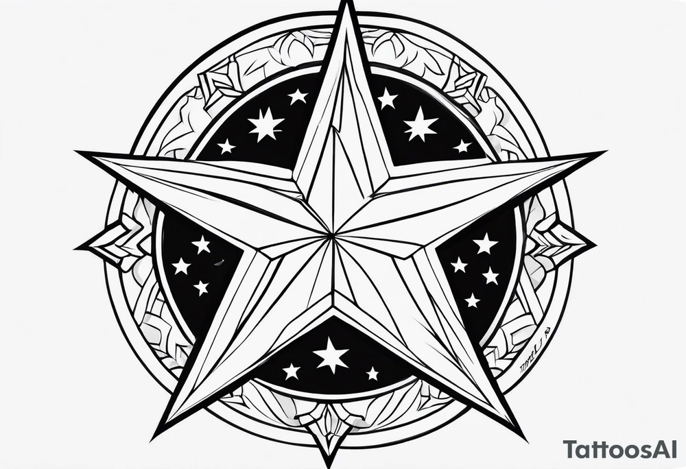 Simple guiding star tattoo on White Background tattoo idea