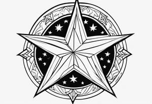 Simple guiding star tattoo on White Background tattoo idea