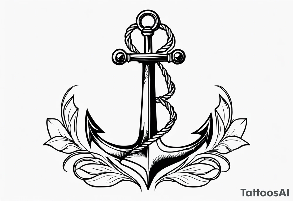 anchor medieval lilly tattoo idea