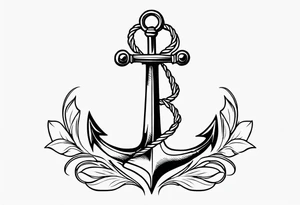 anchor medieval lilly tattoo idea