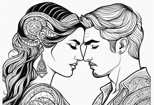 Couple's tattoos capricorn and aquarius uniting tattoo idea