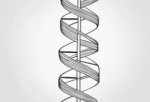 single line drawing of dna tattoo idea