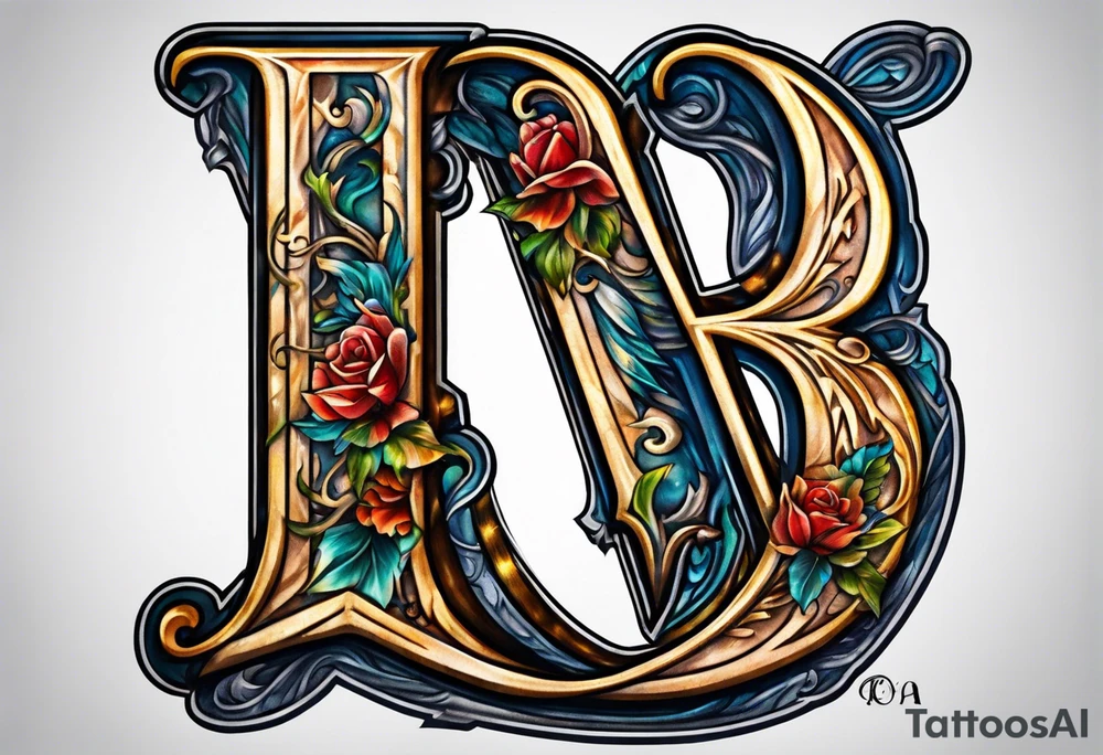the letters A and R tattoo idea