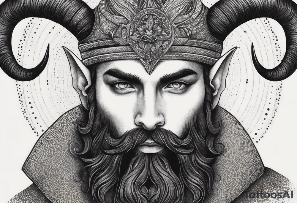 capricorn with beard tattoo idea