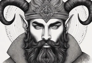 capricorn with beard tattoo idea