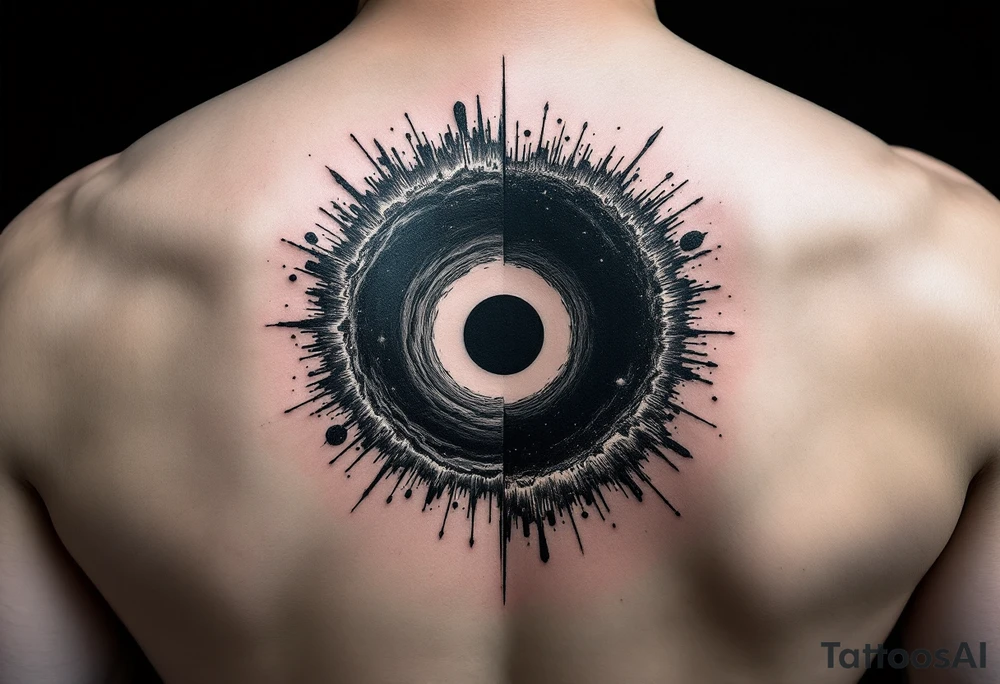 2 different worlds on both sides of a black hole tattoo idea