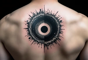 2 different worlds on both sides of a black hole tattoo idea