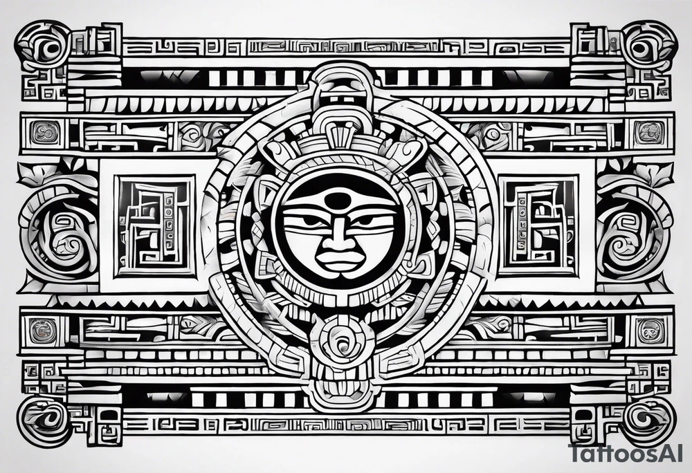 Simple ancient Mayan hieroglyph tattoo idea