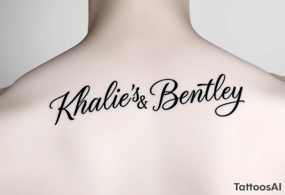 Khaliea’s and Bentley in cursive together tattoo idea