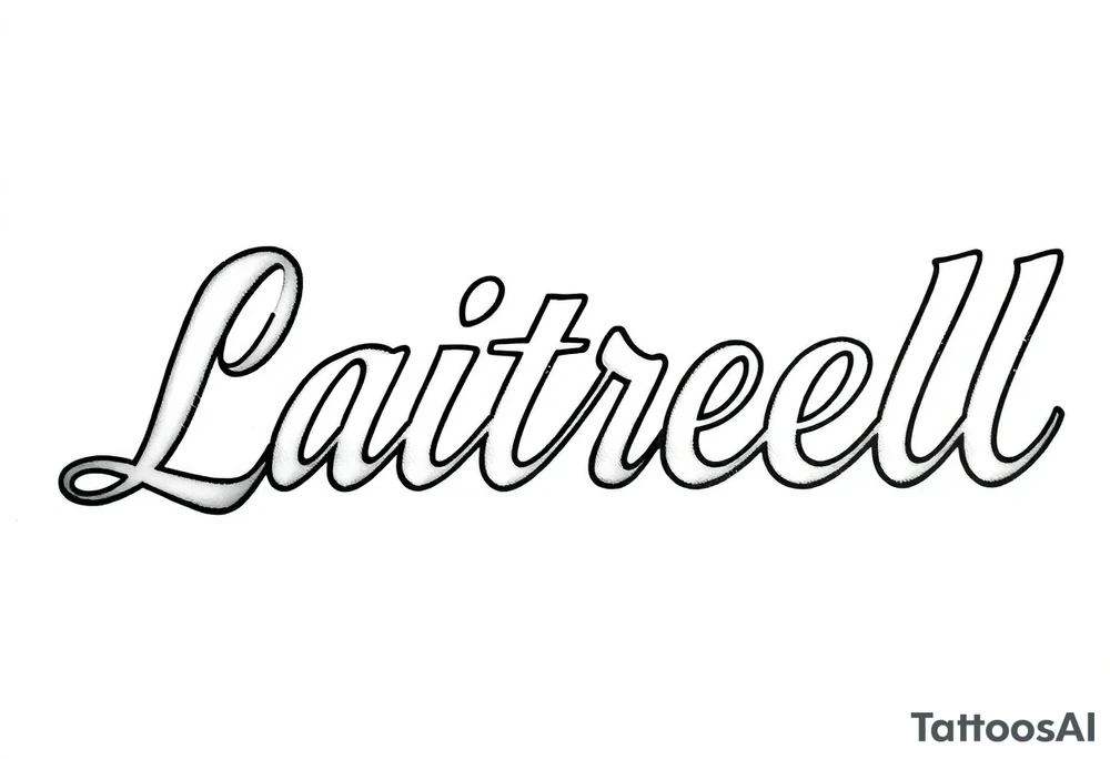 Chicano new school cursive style that says Latrell tattoo idea