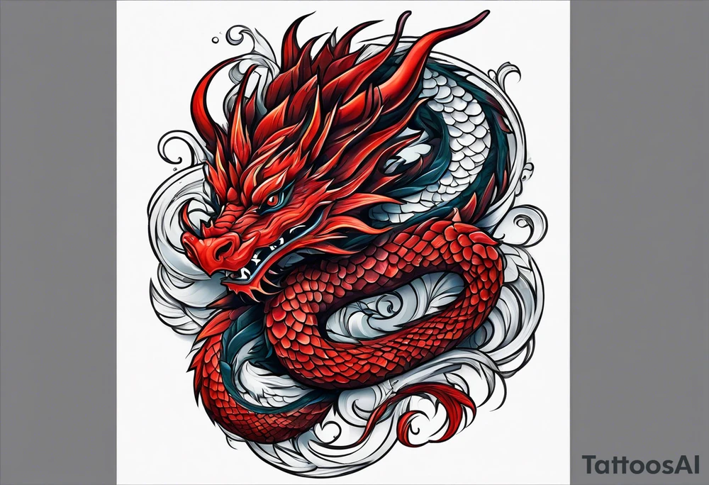 Red dragon tattoo idea