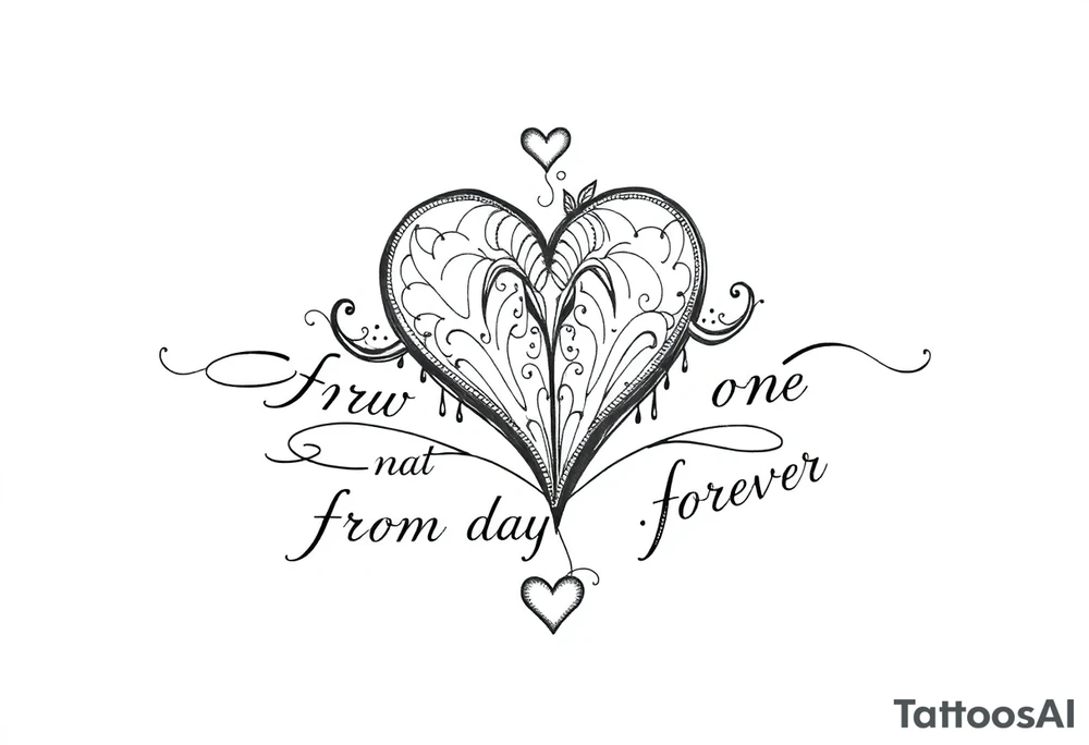 Middle school sweethearts, from day one, unconditional, forever, soulmates tattoo idea