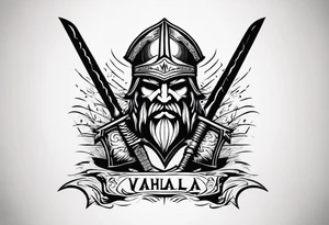 Valhalla  warrior soldier  Sword axe tattoo idea