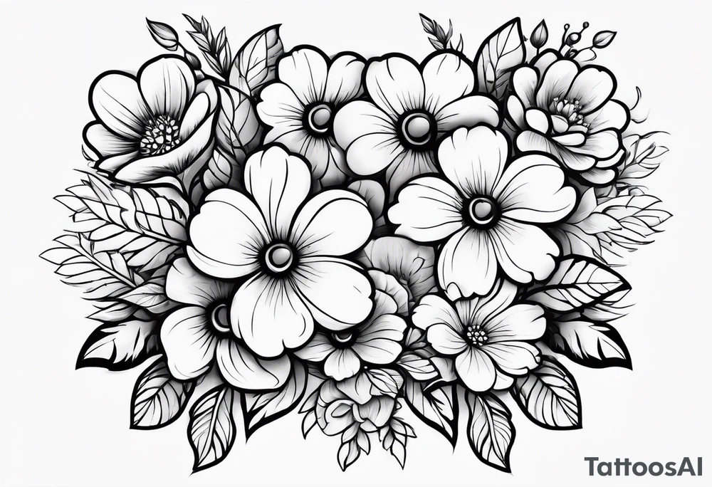 Paw print made with flowers tattoo idea