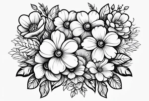 Paw print made with flowers tattoo idea