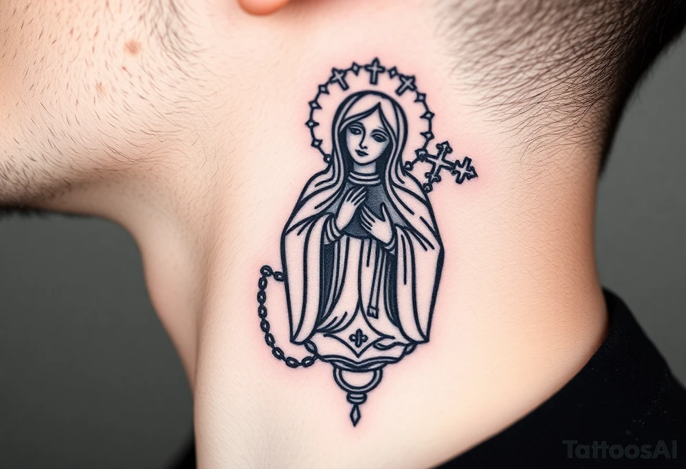 russian christian orthodox virgin mary holding the russian orthodox thurible chains tattoo idea