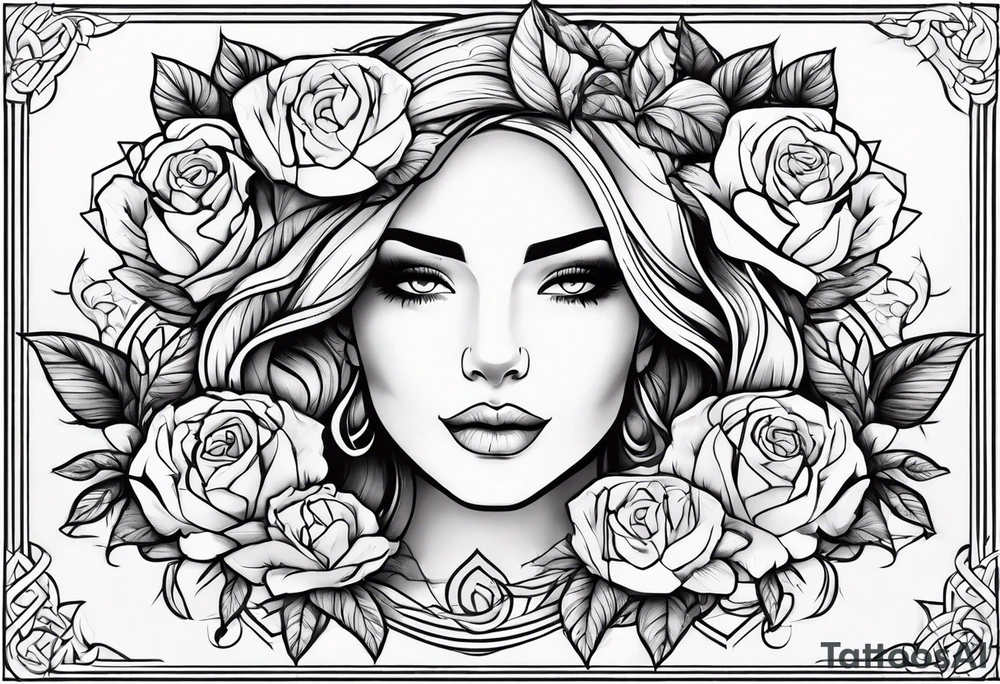 my mothers name sarah with roses around tattoo idea