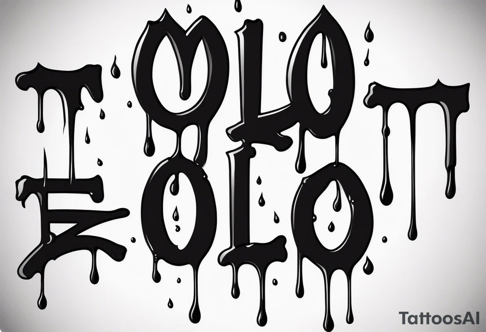 YOLO, make it look like its dripping and make it look cool tattoo idea