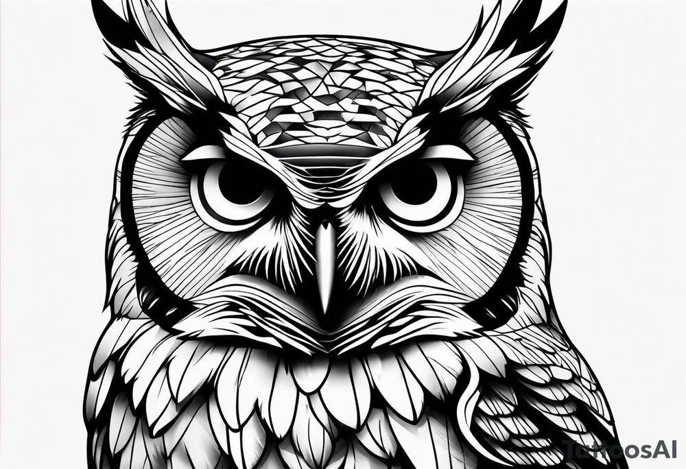 Owl close up tattoo idea