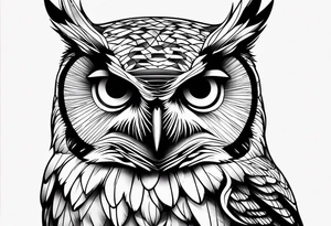 Owl close up tattoo idea