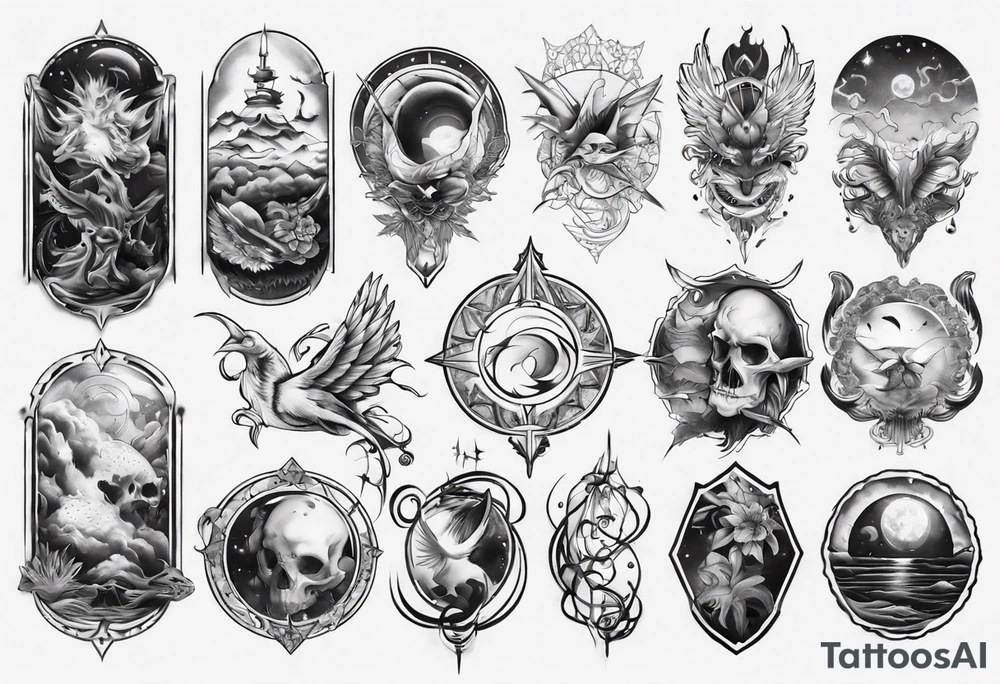 sleep token sleeve tattoo idea