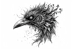 Mandala and raven combined in a ominous way tattoo idea