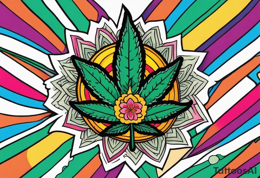 Marijuana and Psychedelic inspired tattoo tattoo idea