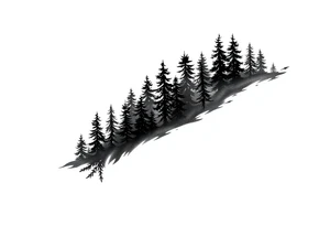 Coniferouse forest silhouette around forearm tattoo tattoo idea