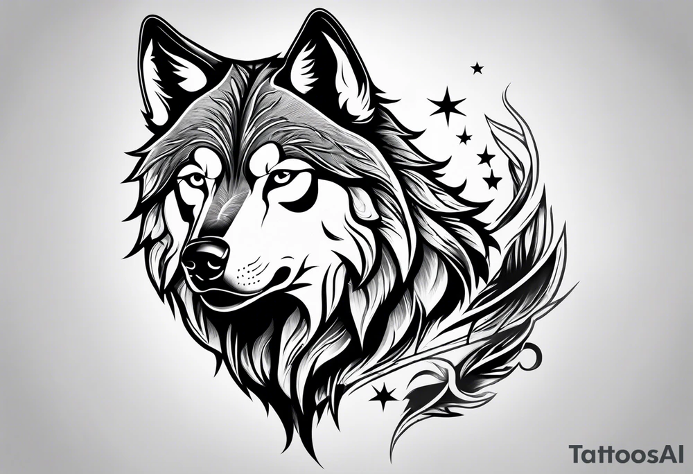 Alpha wolf tattoo idea