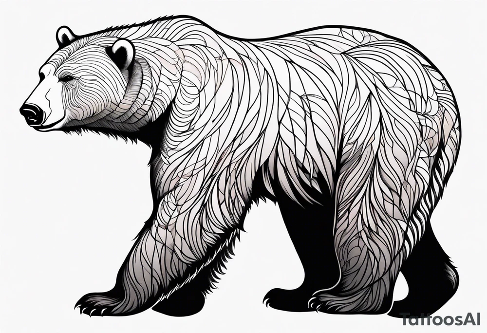 Polar bear in a minimalist but masculine 
 way tattoo idea