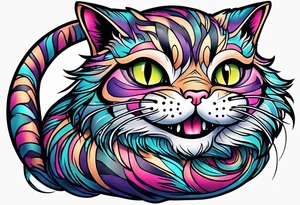 small Cheshire Cat full body tattoo idea